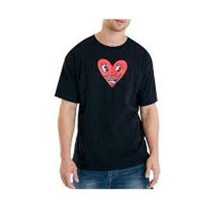 Keith Haring Heart Y2K Tee T-shirt Black XL A004233